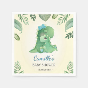 Blå pojk-Vild Dinosaur Baby Shower Sprinkle Bord Pappersservett