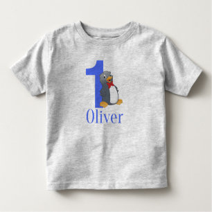 Blå pojkar 1:a födelsedagen - Oliver Birthday T Shirt