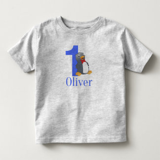 Blå pojkar 1:a födelsedagen - Oliver Birthday T Shirt