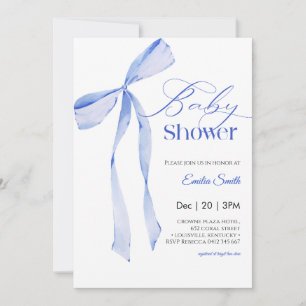 Blå pojke Baby shower slinga Inbjudningar