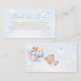 Blå Pojke Boho Teddybjörn Ballong Böcker för Bebis Tilläggskort