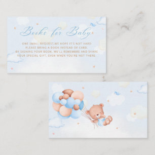 Blå Pojke Boho Teddybjörn Ballong Böcker för Bebis Tilläggskort