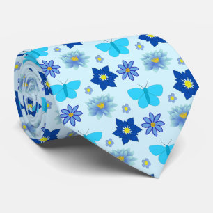 Blå Pojke Butterflies and Flowers Patternated Slips