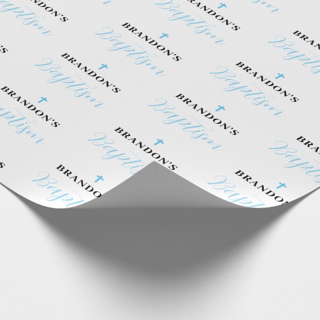 Blå Pojke Dop Presentpapper (Hörn)