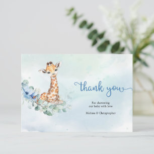 Blå pojke giraffe eucalyptus Tack Tilläggskort