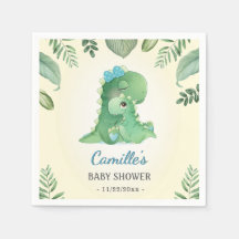 Blå Pojke Vild Dinosaur Bebis Duscht Sprinkle Bord