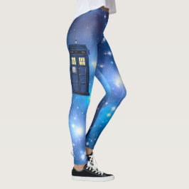 Blå polis allmänt samtalshörna - UK tidsresa 1 Leggings