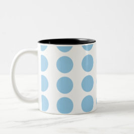 Blå Polka dots-design Två-Tonad Mugg