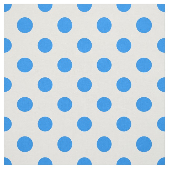 Blå Polka dots med vit bakgrund Tyg (Provkarta)