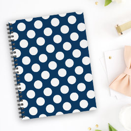 Blå Polka dots, Polka Dot Mönster, punkter Anteckningsbok