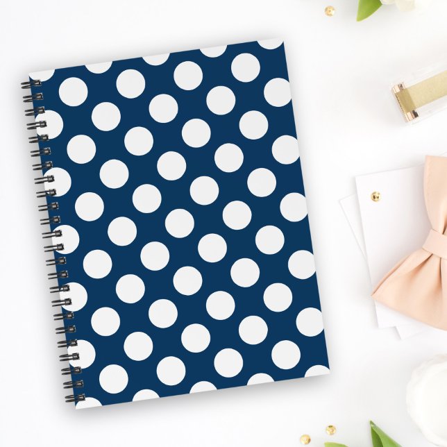 Blå Polka dots, Polka Dot Mönster, punkter Anteckningsbok (Skapare uppladdad)