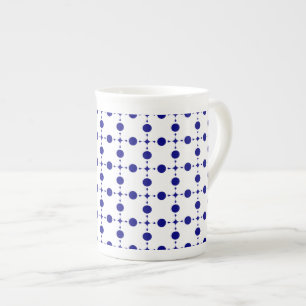 Blå Polka dots, Polka Dot Mönster, punkter Benporslin Mugg