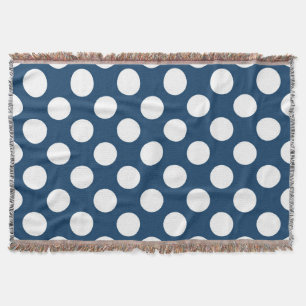 Blå Polka dots, Polka Dot Mönster, punkter Filt