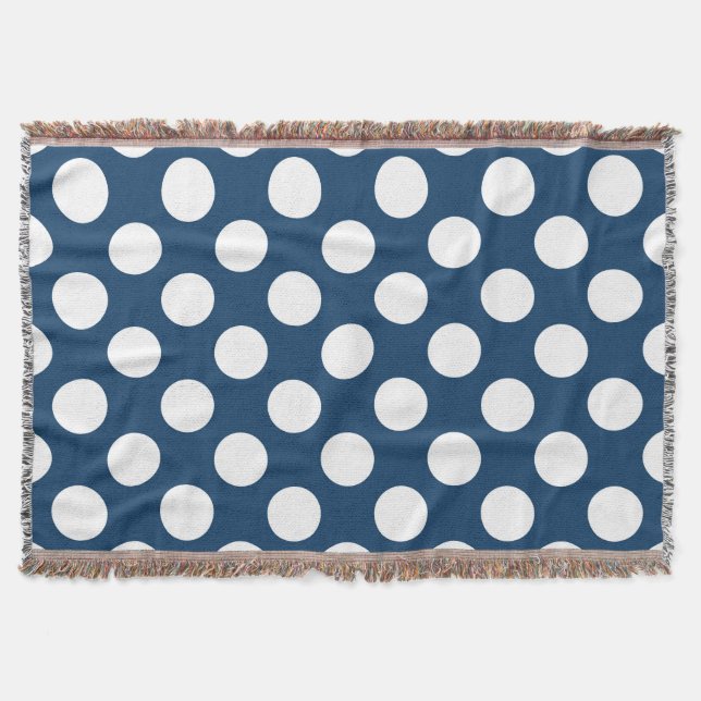 Blå Polka dots, Polka Dot Mönster, punkter Filt (Framsidan)