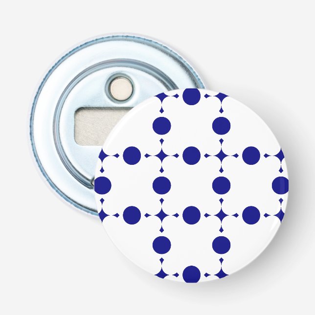 Blå Polka dots, Polka Dot Mönster, punkter Flasköppnare (Framsidan)