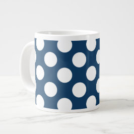 Blå Polka dots, Polka Dot Mönster, punkter Jumbo Mugg