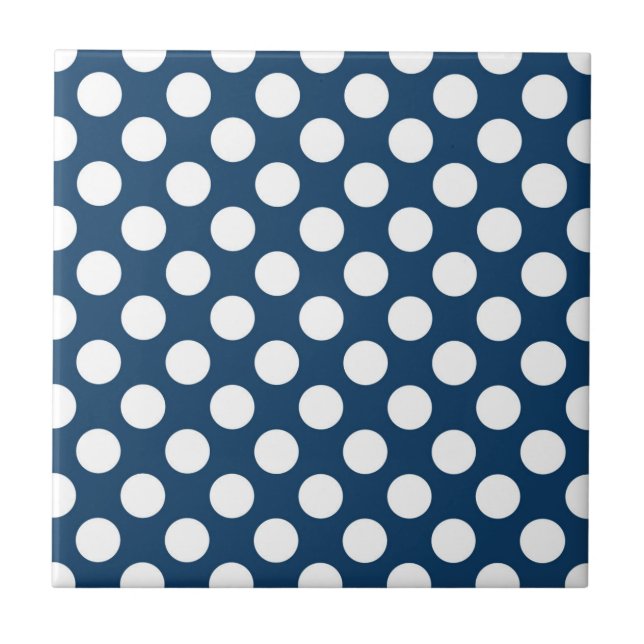 Blå Polka dots, Polka Dot Mönster, punkter Kakelplatta (Framsidan)