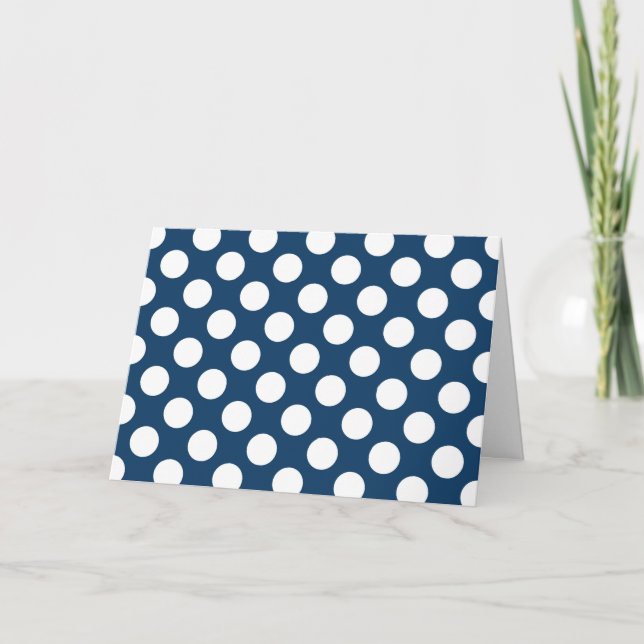 Blå Polka dots, Polka Dot Mönster, punkter Kort (Framsida)