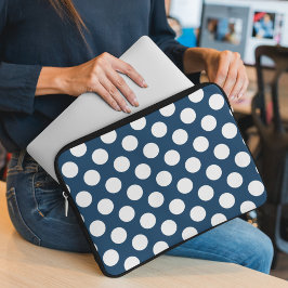 Blå Polka dots, Polka Dot Mönster, punkter Laptop Fodral