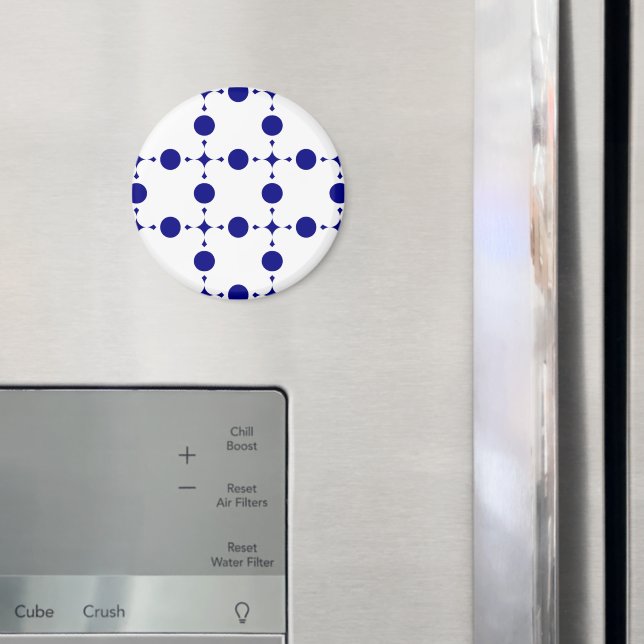 Blå Polka dots, Polka Dot Mönster, punkter Magnet (In Situ (Fridge))