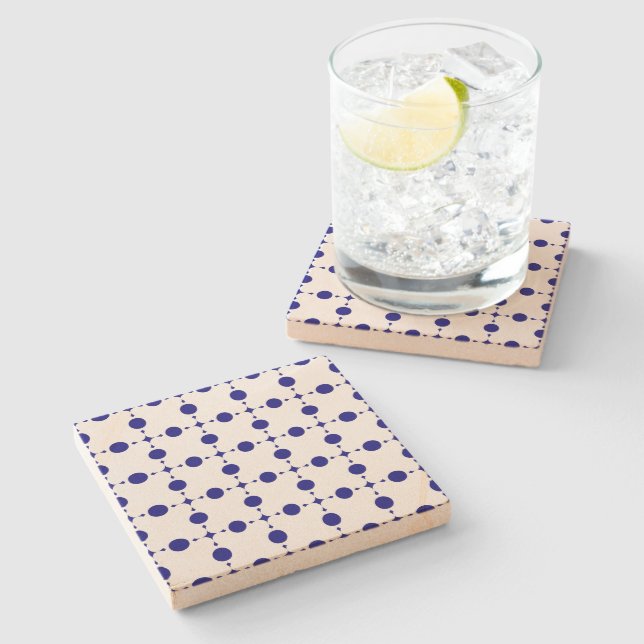 Blå Polka dots, Polka Dot Mönster, punkter Stenunderlägg (Sidan)