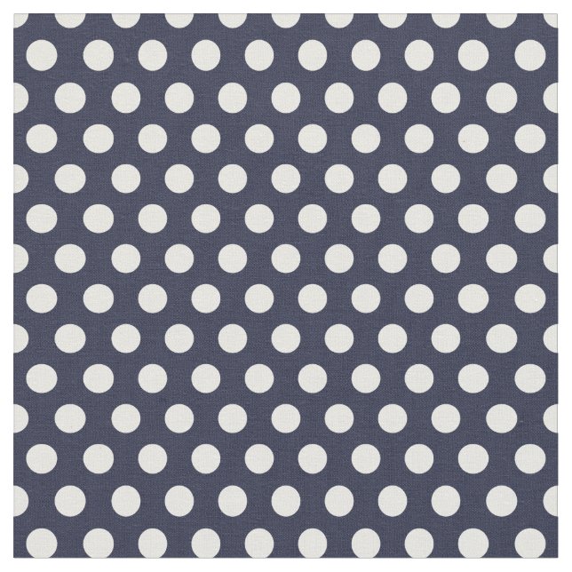 Blå Polka dots Tyg (Närbild)