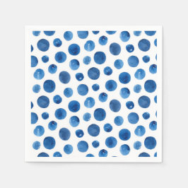Blå polka dots vattenfärg. Dagens mönster Pappersservett