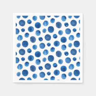 Blå polka dots vattenfärg. Dagens mönster Pappersservett