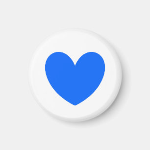 Blå polka-hjärtan på vitt magnet