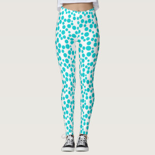 Blå polka punkt leggings