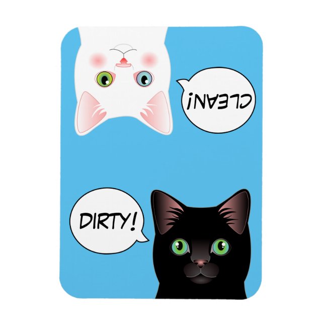 Blå pop Art Cat Dirty Clean Dishwasher Magnet (Vertikal)