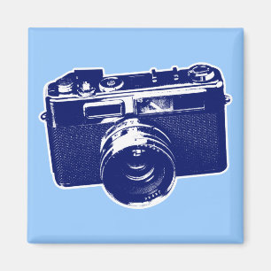 Blå pop Art-kamera Magnet