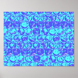 Blå popkonst bubbelplast poster