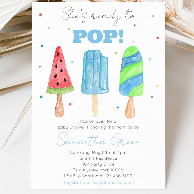 Blå Popsicle Barnkalas Inbjudningar (Skapare uppladdad)