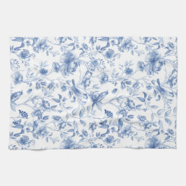 Blå,porslin,blå china,blommigt,kiniserie kökshandduk