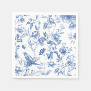 Blå,porslin,blå china,blommigt,kiniserie pappersservett