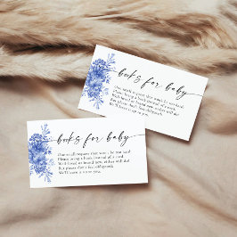 Blå Porslinsblommiga Böcker För Bebis Tilläggskort