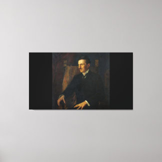 Blå porträtt av Nikola Tesla Canvastryck