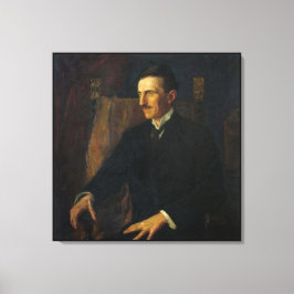 Blå porträtt av Nikola Tesla Canvastryck