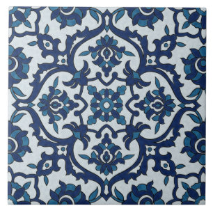 Blå portugisiska Azulejos-Blommigten Tile Mönste Kakelplatta