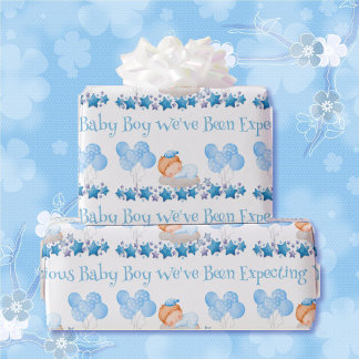Blå pratbubblor i Anpassningsbarna Baby Shower Presentpapper