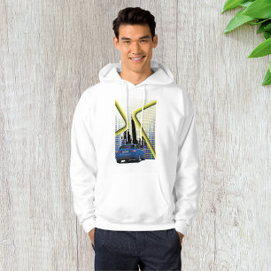 Blå prestandabil urban horisont hoodie