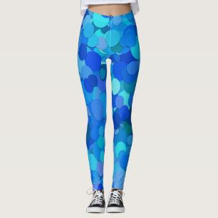 blå prick konetti-baljväxter leggings