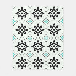 Blå prickad blomma, marockansk mosaik Mönster Fleecefilt