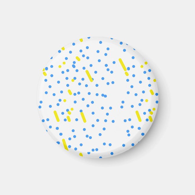 Blå prickar Önskestjärna Meteor Magnet (Framsidan)