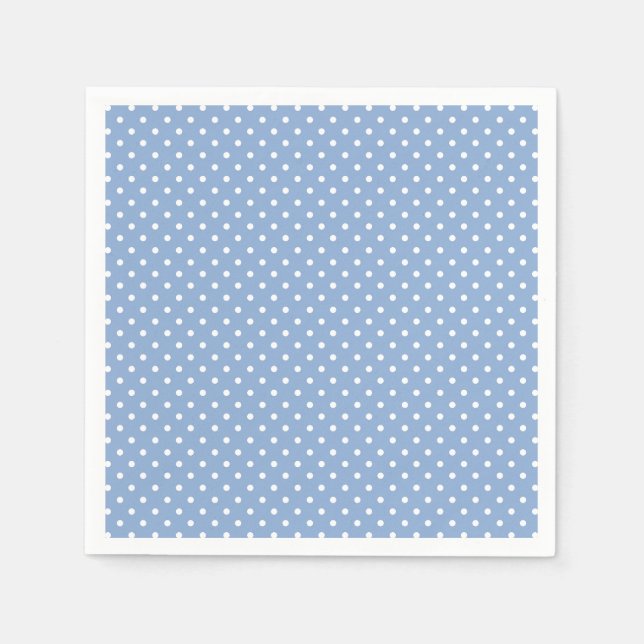 Blå prickig baby shower pappersservett (Framsidan)