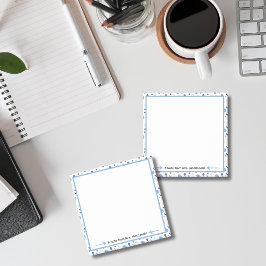 Blå prickig lärare tacksamhetspresent post-it block