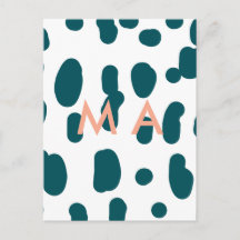 Blå prickig orange pastell monogram man brev pa