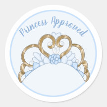 Blå "Princess Godkänd"-etikett