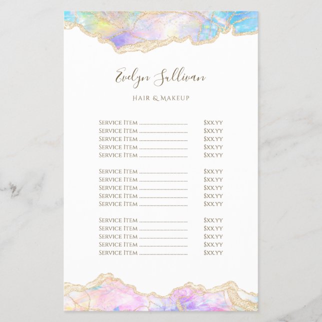 Blå pris utfyllnadsblad för optisk design flygblad (Framsidan)